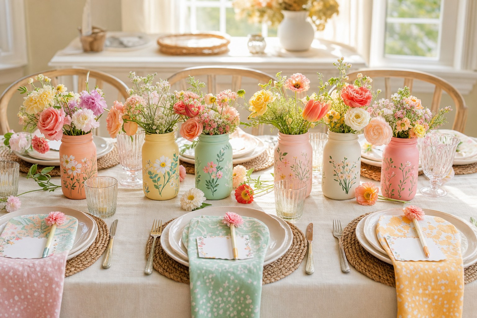 Illustrative colorful table styling for a celebration