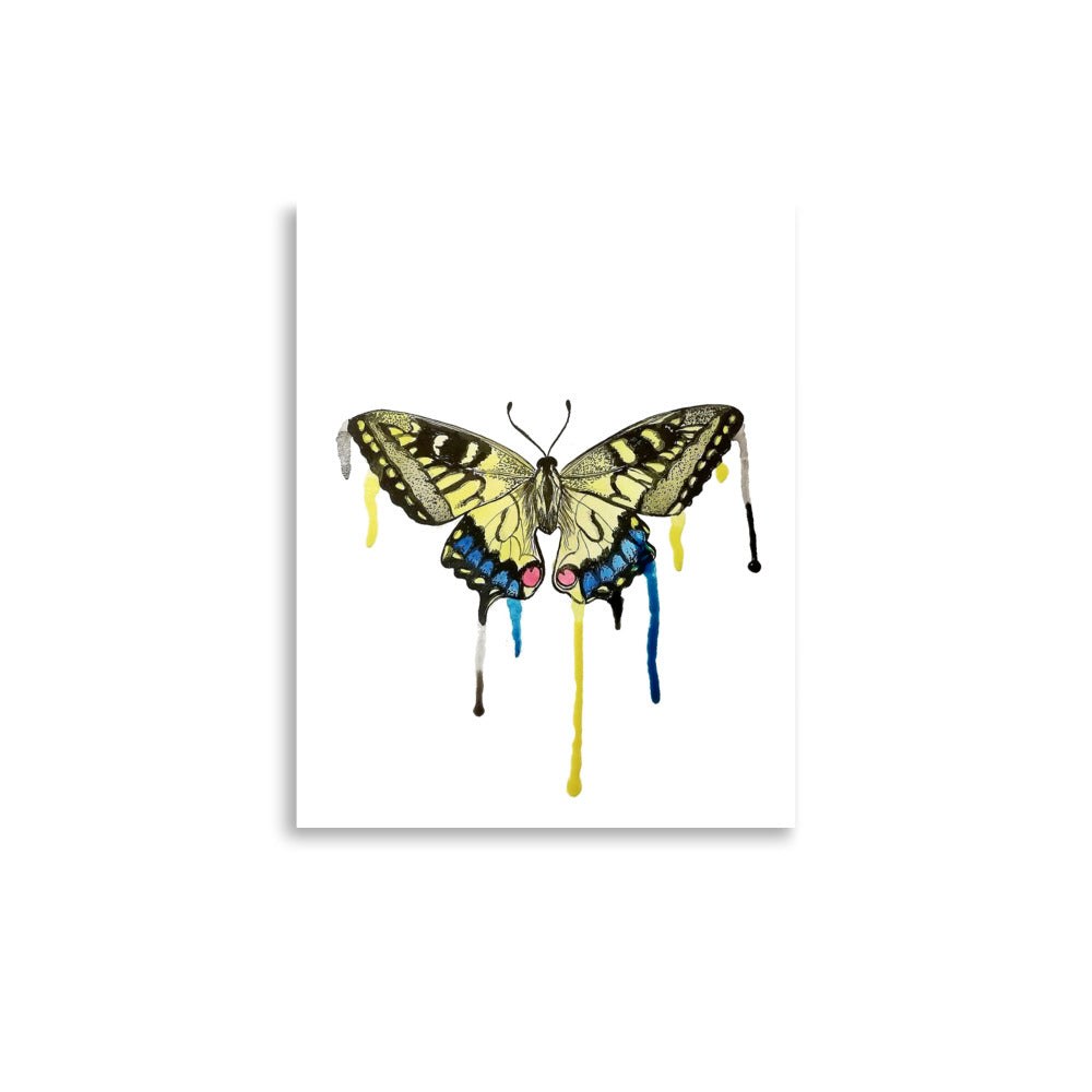 Personalized butterfly watercolor print with a child’s name