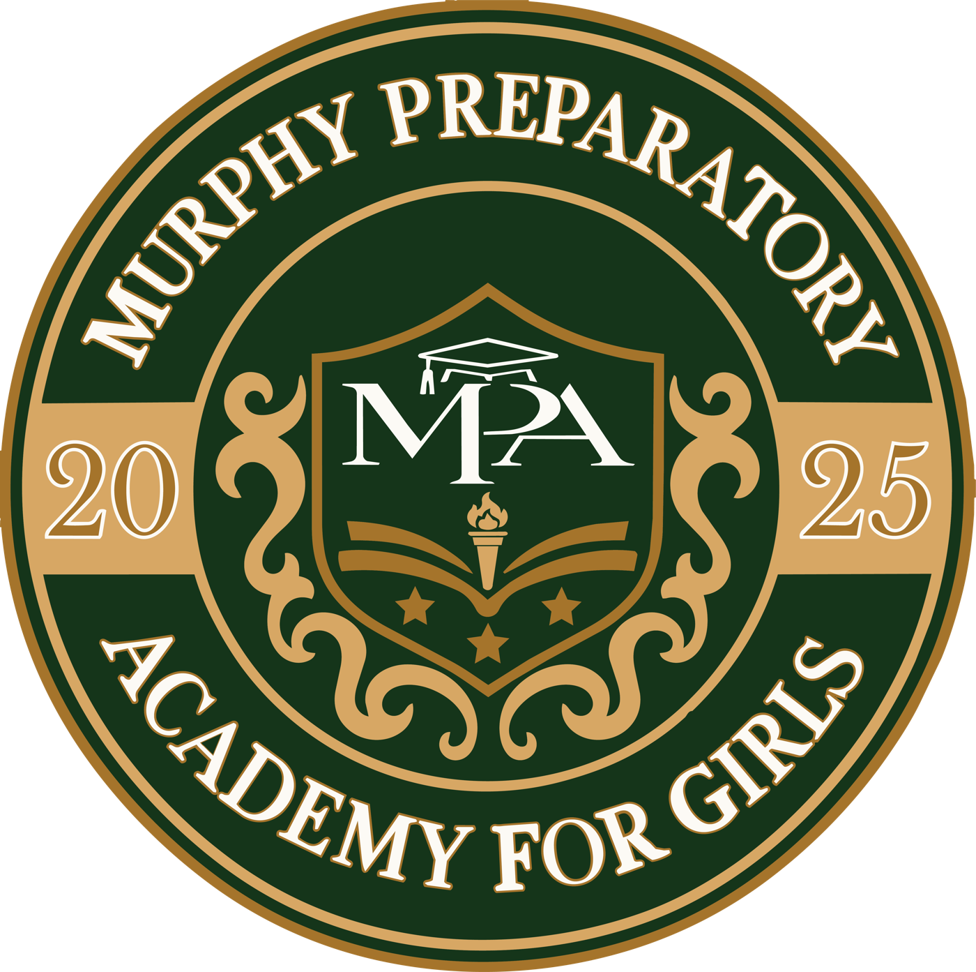 Murphy Preparatory Academy for Girls green and gold seal