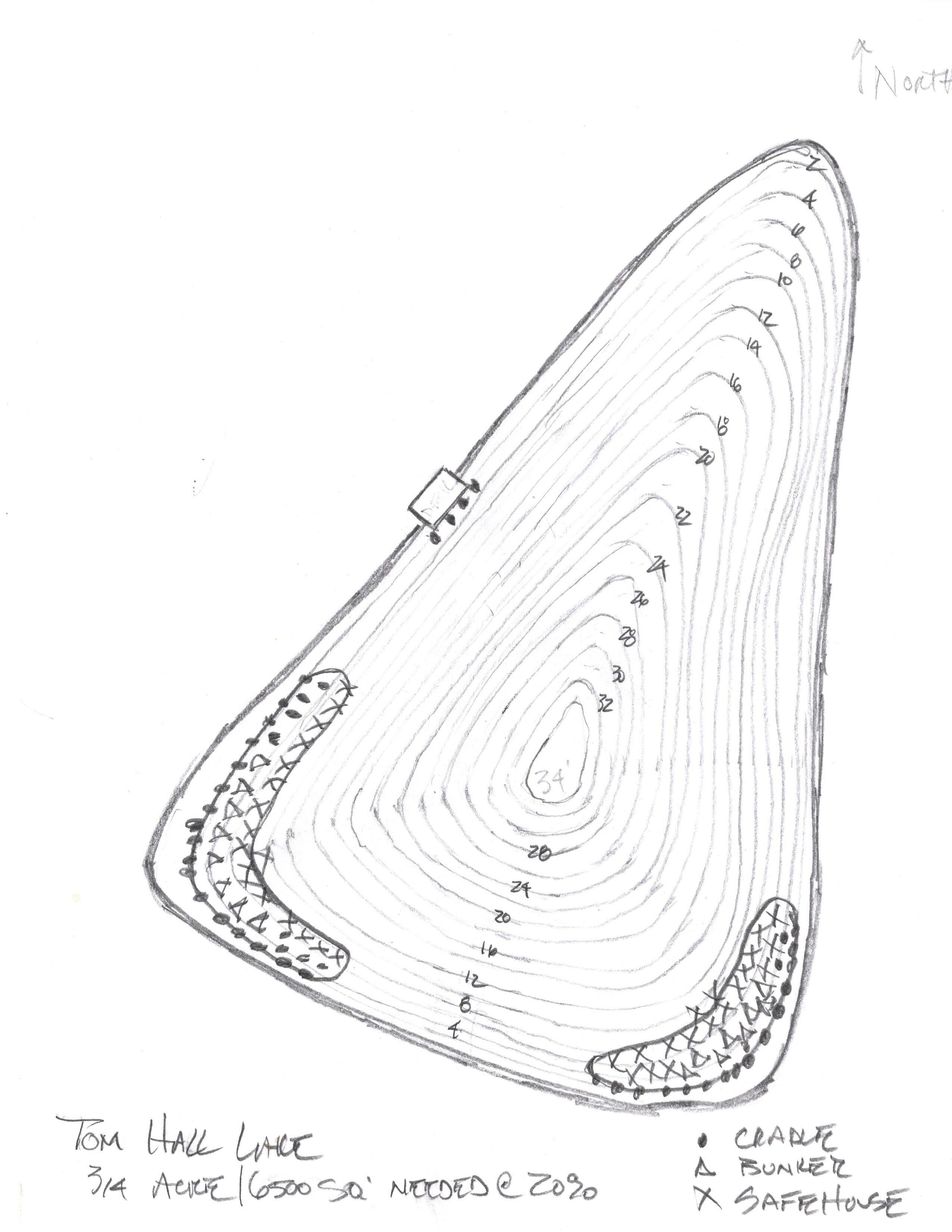 Tom Hall Lake custom fish habitat drawing