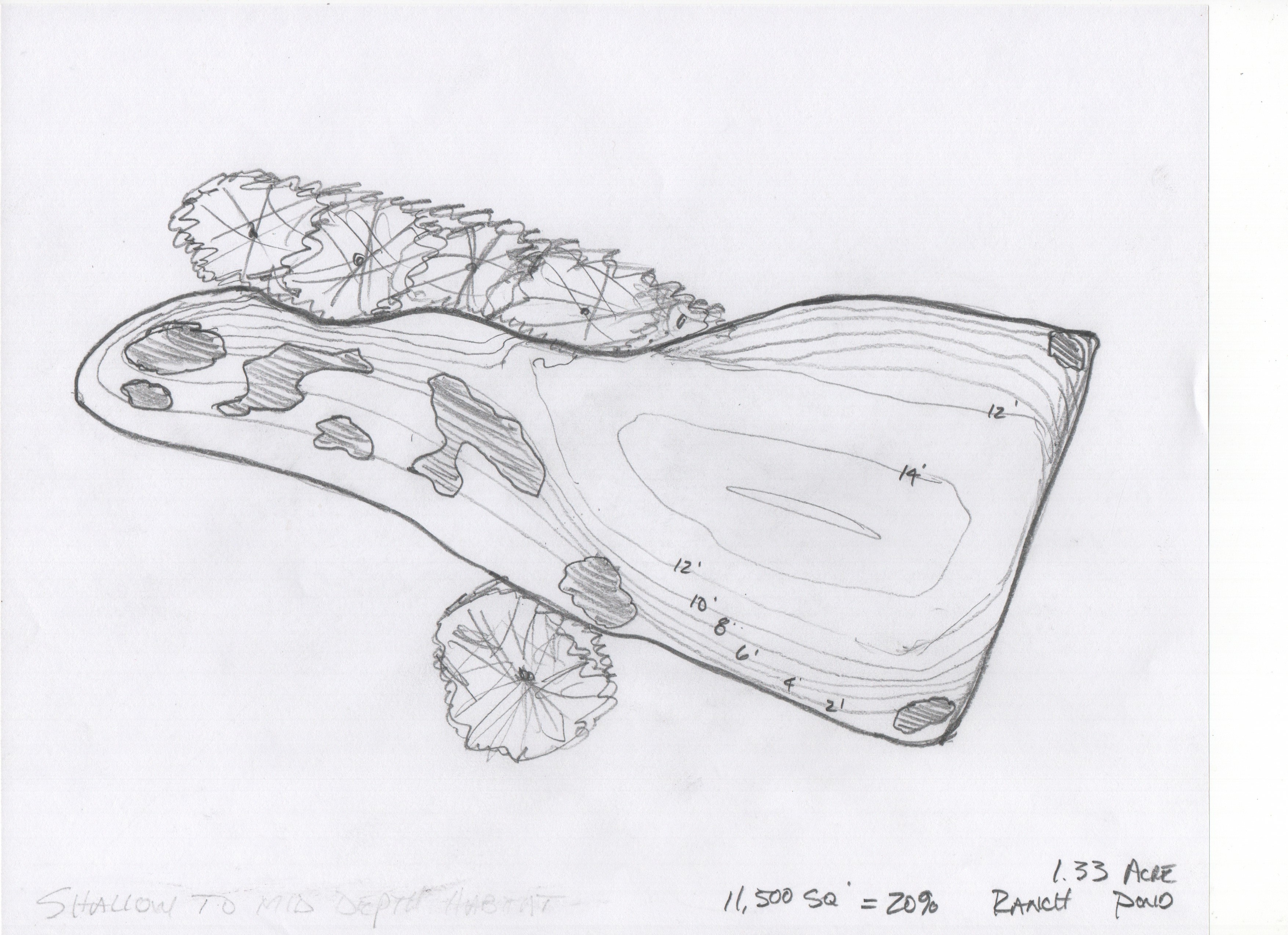 Ranch Pond custom fish habitat drawing