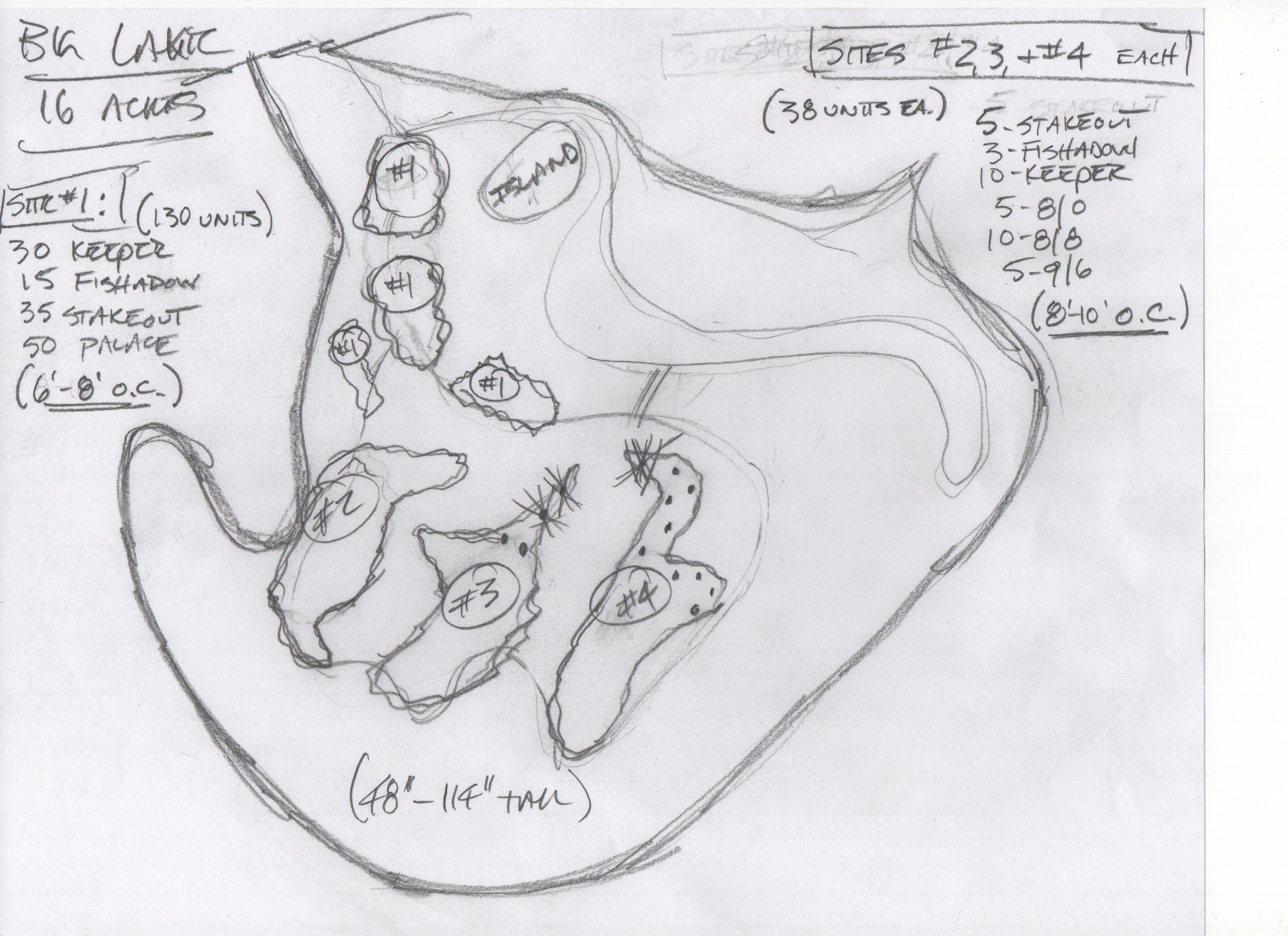 Big Lake custom fish habitat drawing