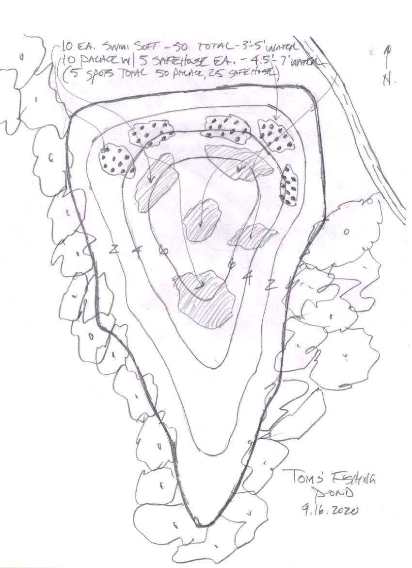Don’s Pond custom fish habitat drawing