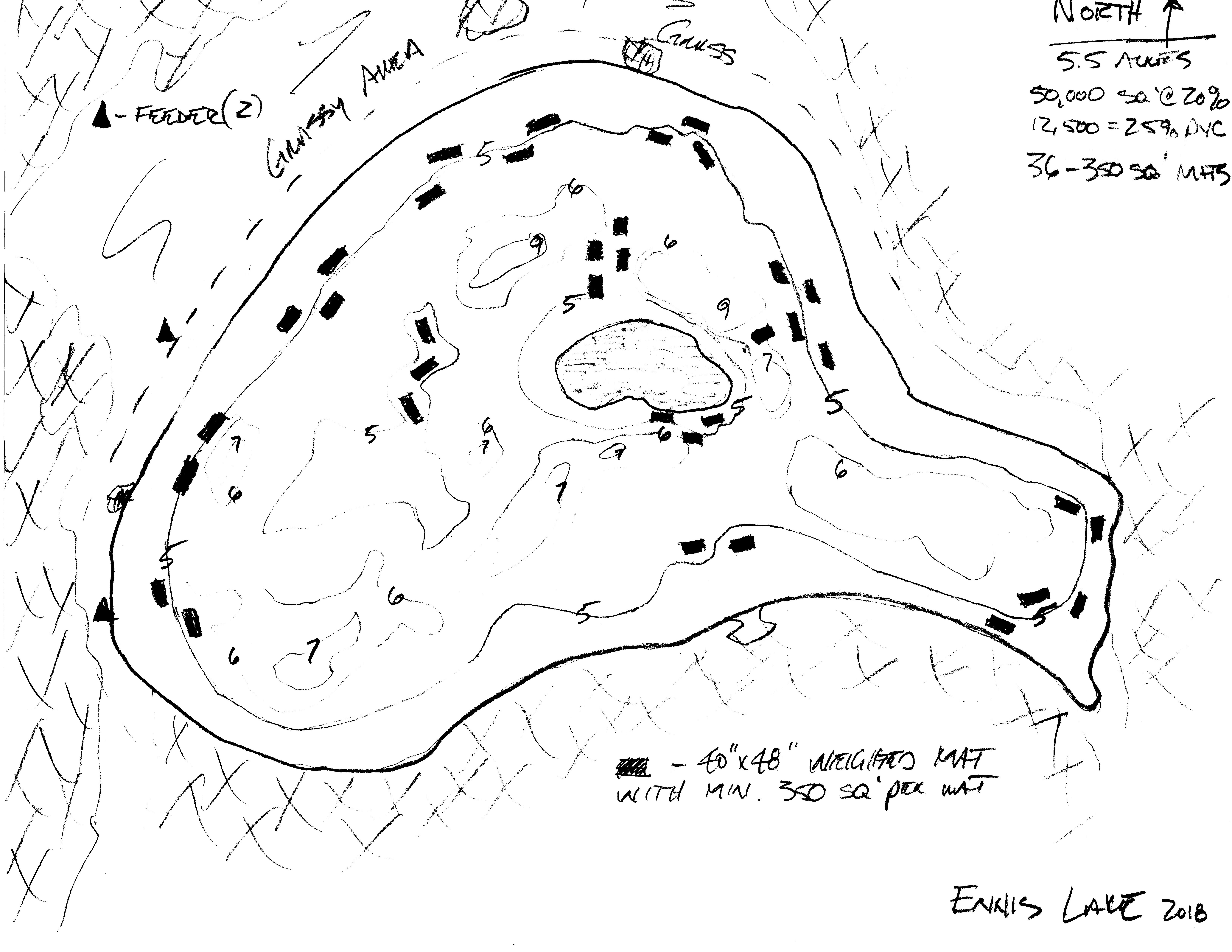 Ennis Lake custom fish habitat drawing