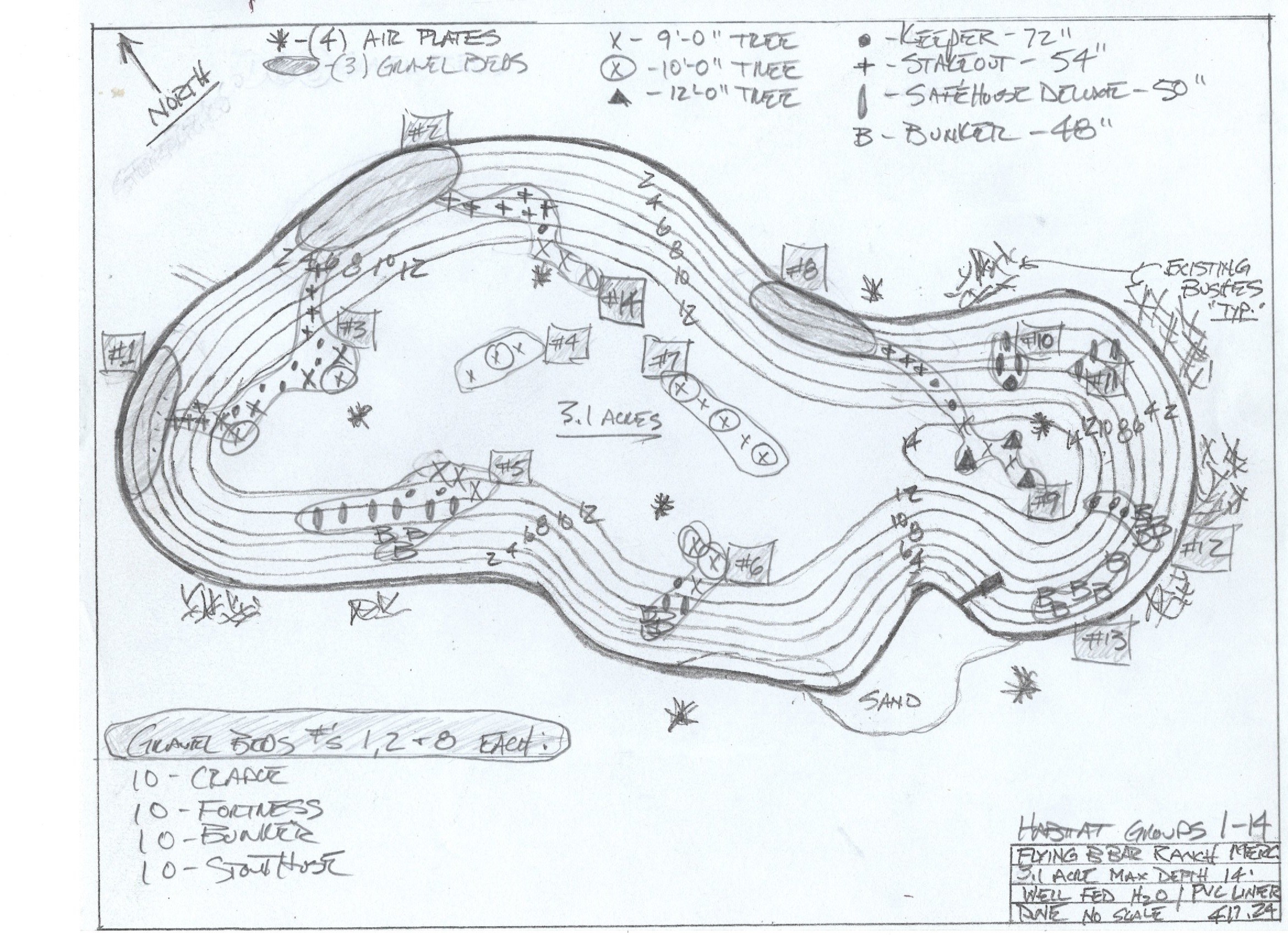 Flying B Bar Ranch custom fish habitat drawing