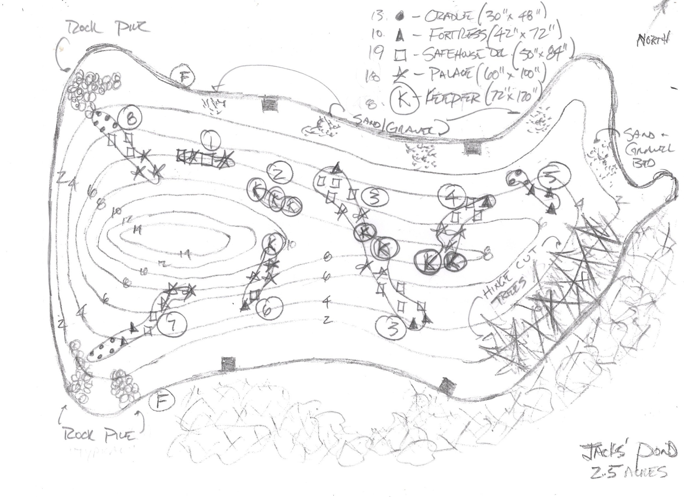 Jack's Pond custom fish habitat drawing