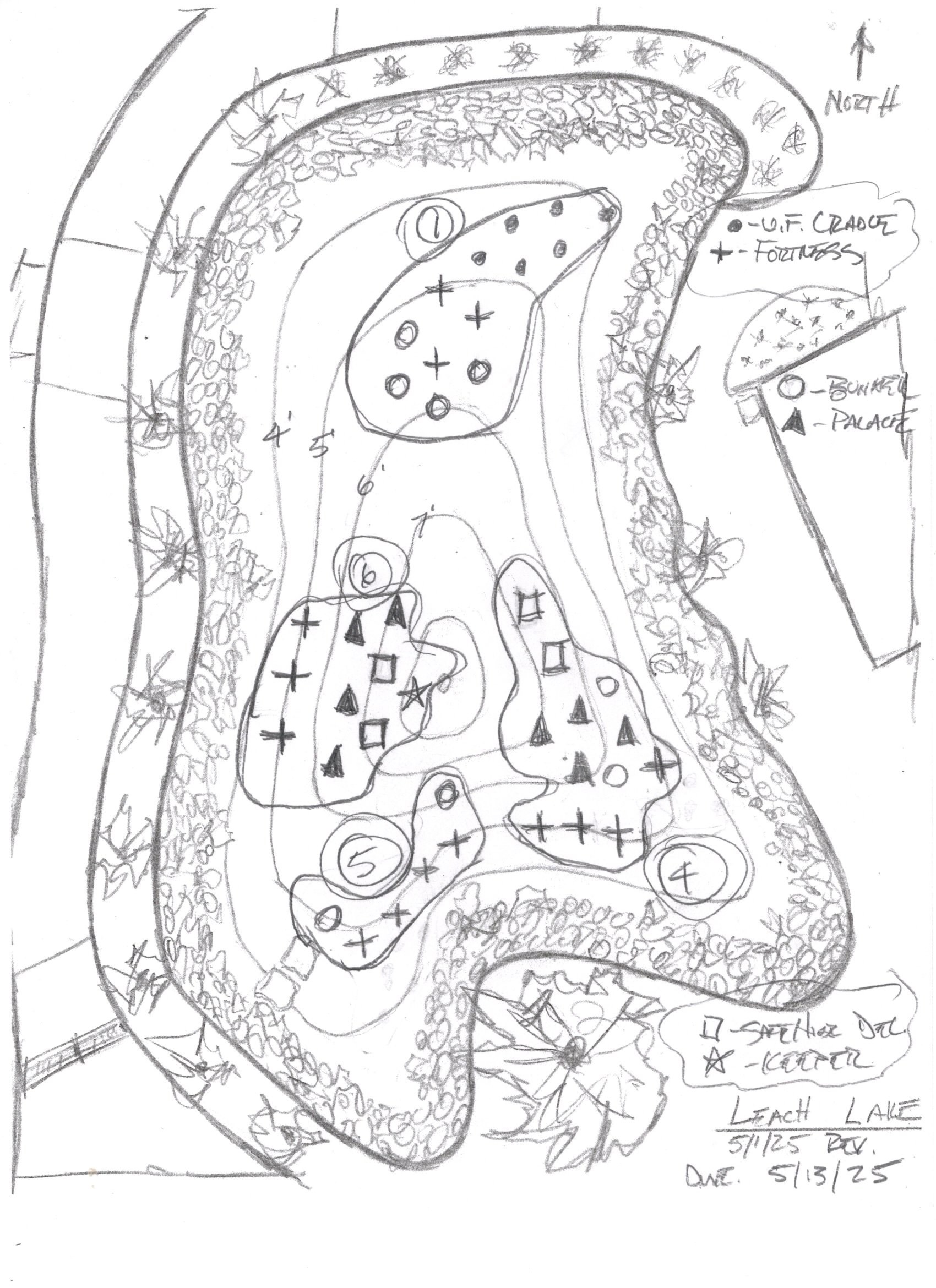 Leach Lake, revised plan custom fish habitat drawing