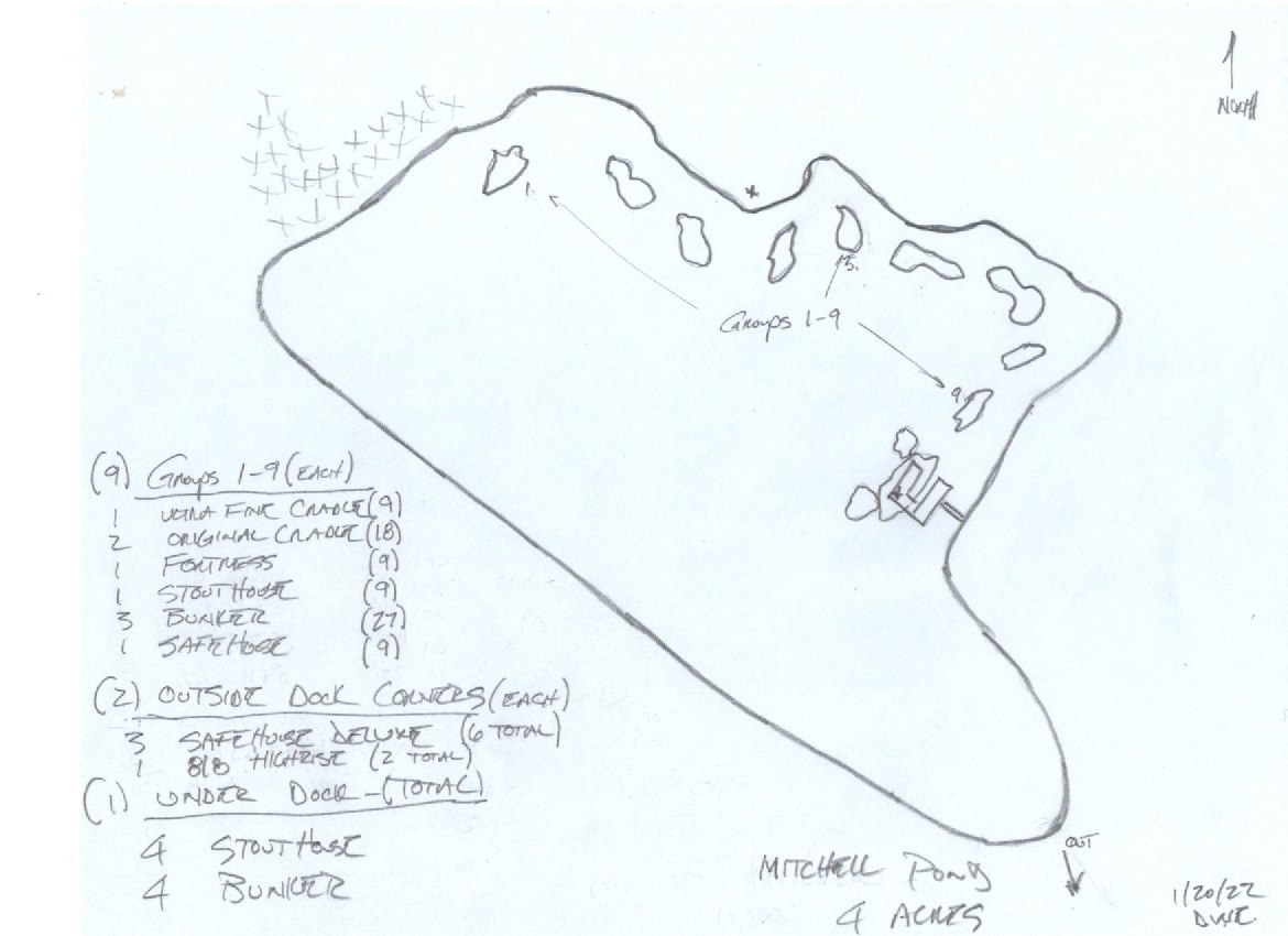 Mitchell Pond custom fish habitat drawing