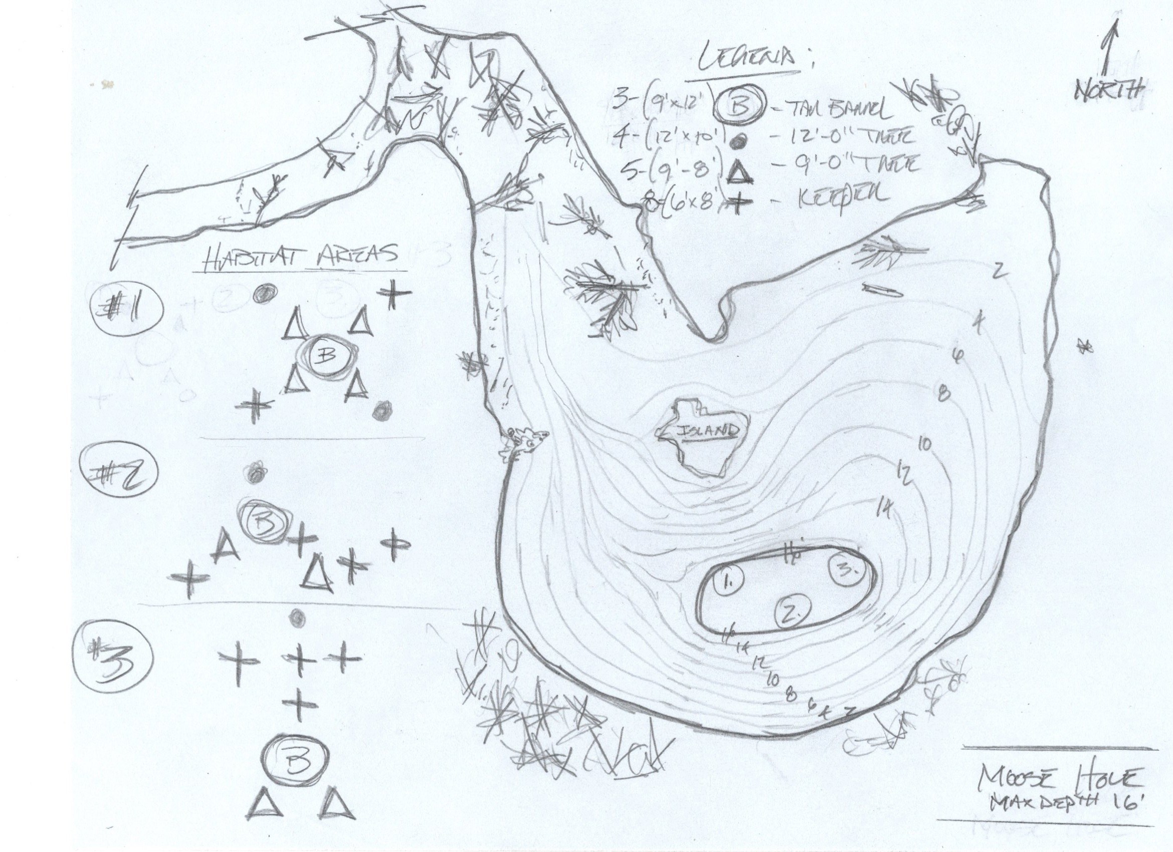 Moose Hole pond design custom fish habitat drawing