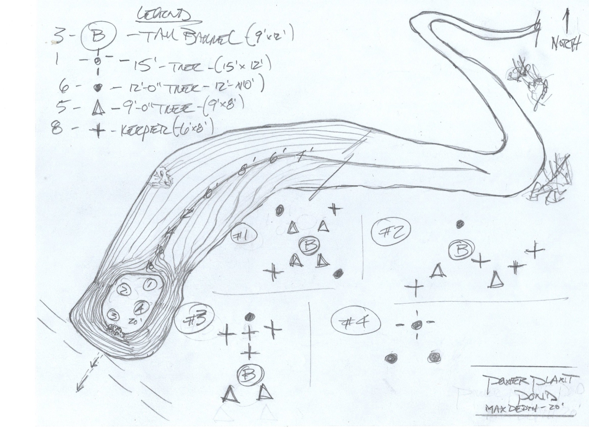 Power plant pond design custom fish habitat drawing