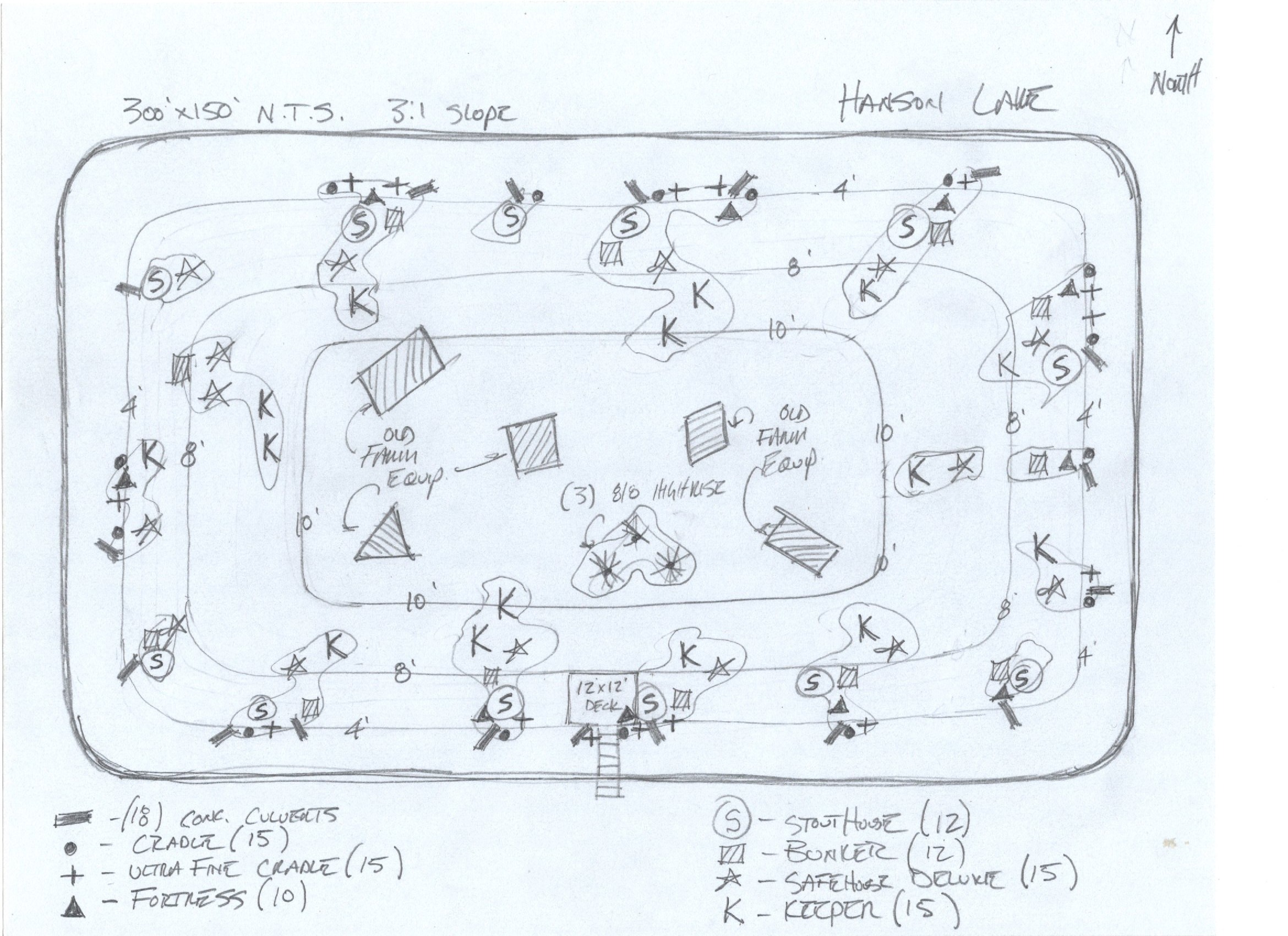 Hanson Lake custom fish habitat drawing