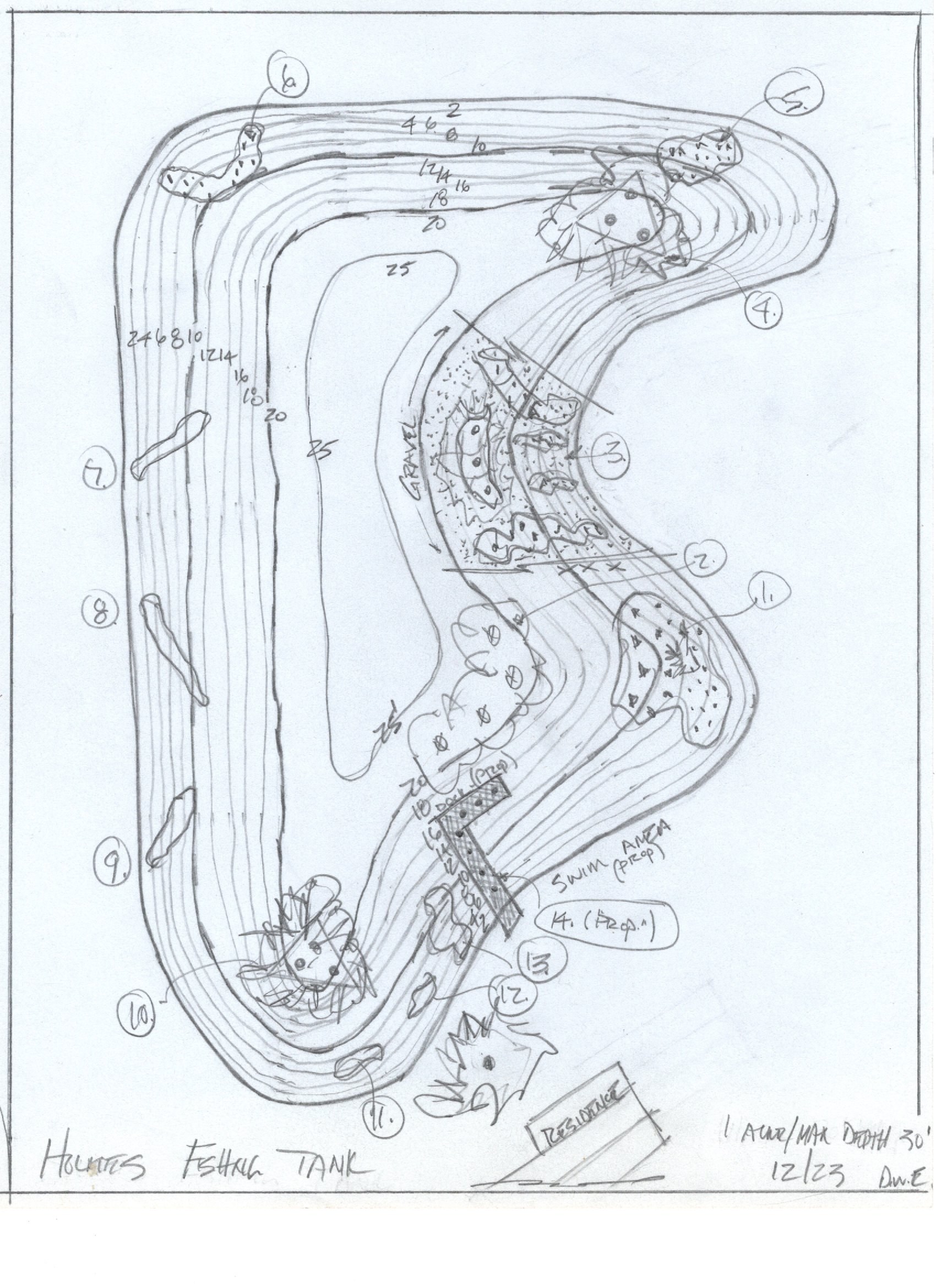 Design study, December 2023 custom fish habitat drawing