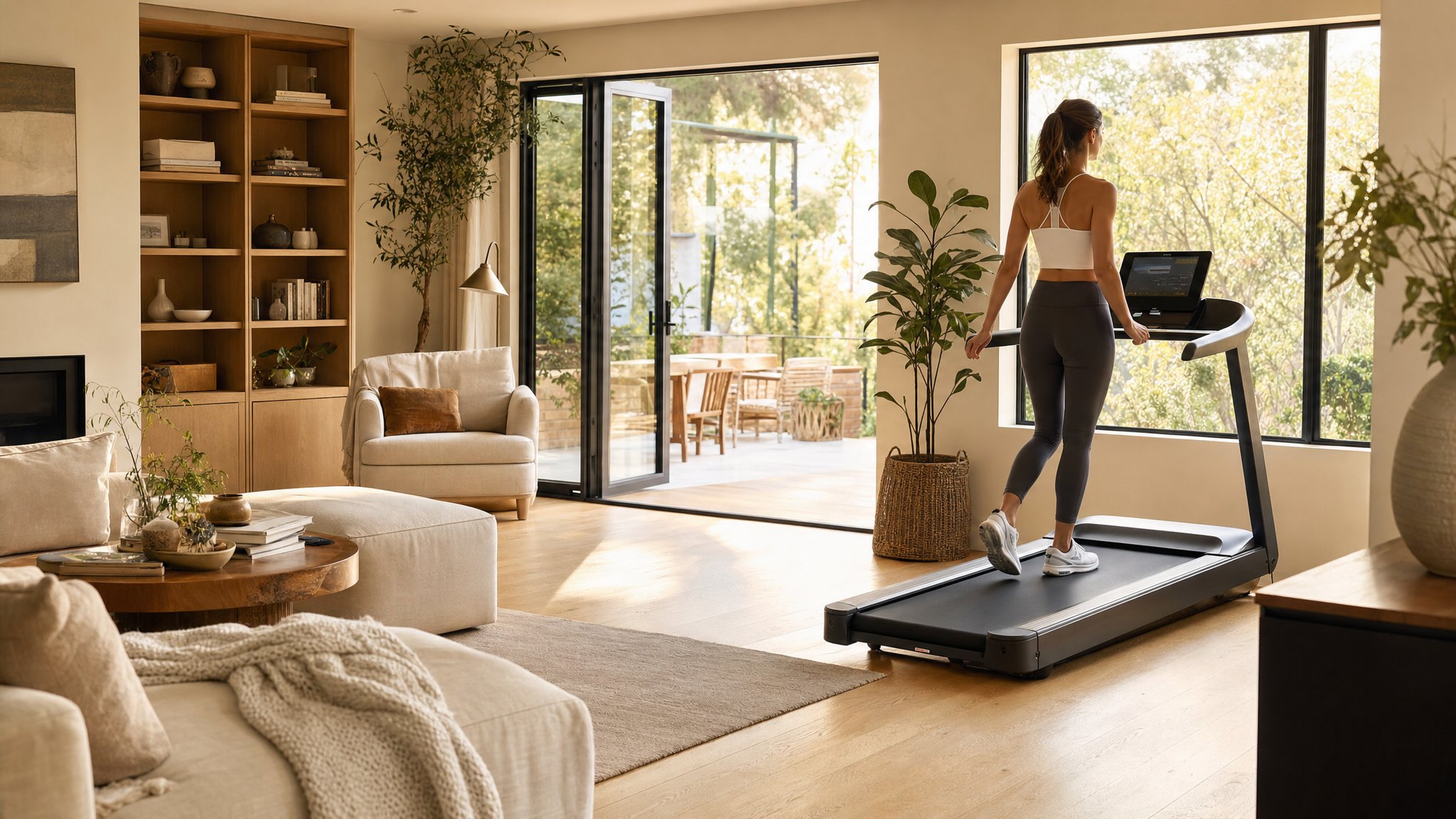Un momento de descanso después del entrenamiento en una cálida sala de fitness y recuperación