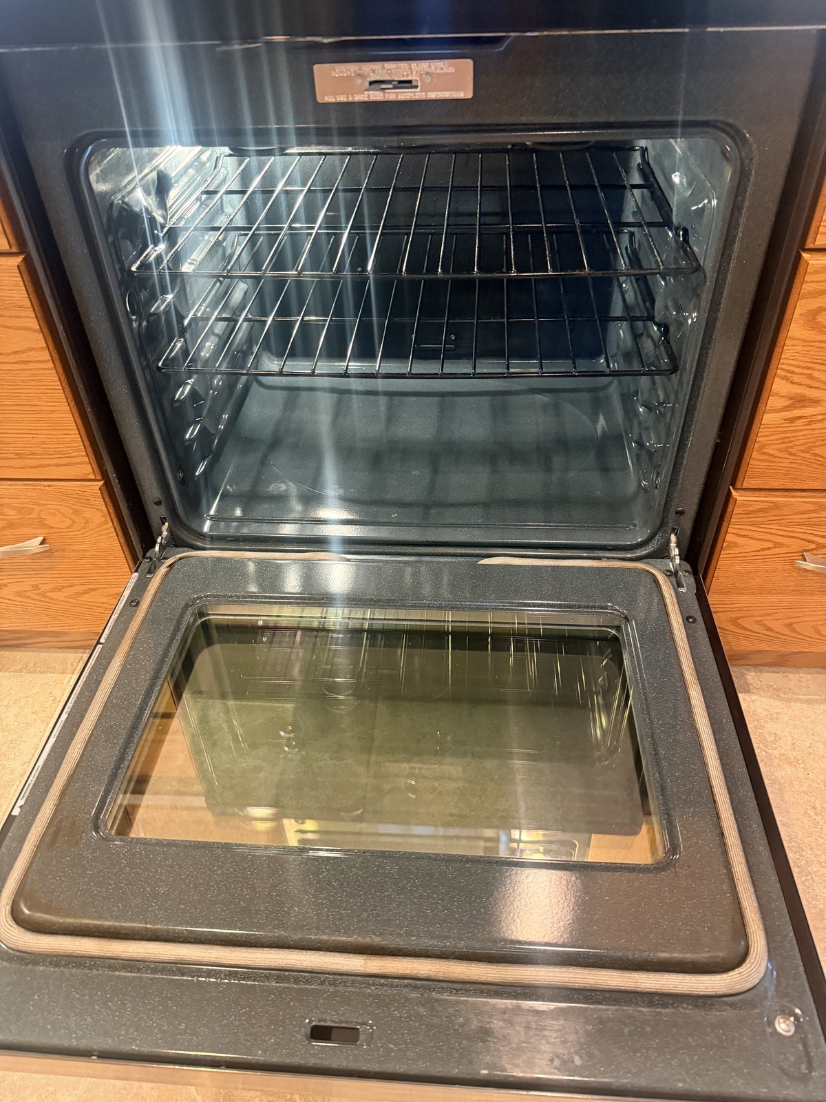 Oven interior after a professional deep clean