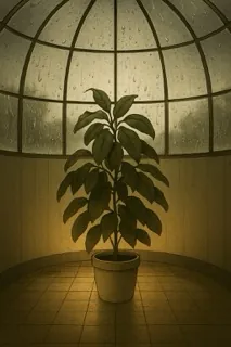 Greenhouse Serenity with Avocado Plant by Jameson McShane