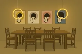 Dining Room Table with Art Circles by Jameson McShane