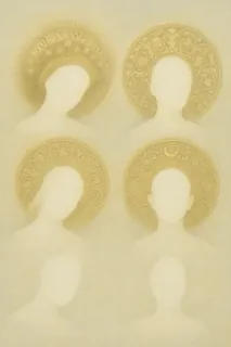 Ethereal Figures with Ornate Halos
