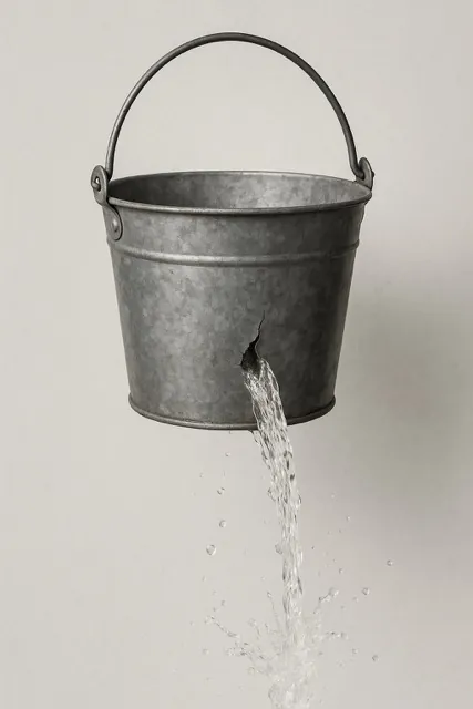 Leaky Bucket with Water Spill