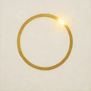 Golden Circle with Radiating Light
