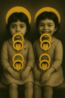 Sisters in Golden Halo Light