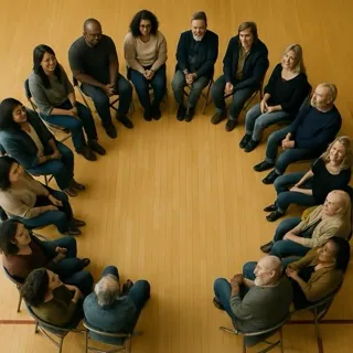 Diverse Group in Gym Circle