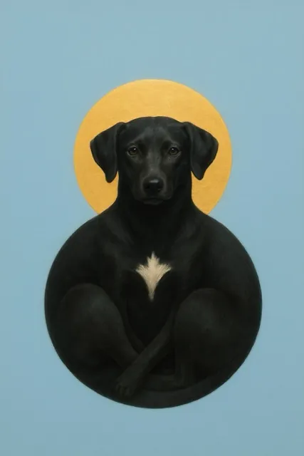 Sacred Canine in Haloed Glory