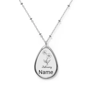 Personalized February Birth Flower Necklace