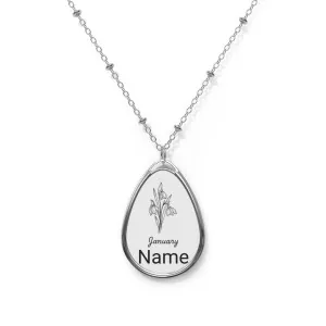 Personalized January Birth Flower Necklace