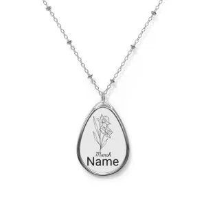 Personalized March Birth Flower Necklace