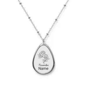 Personalized November Birth Flower Necklace