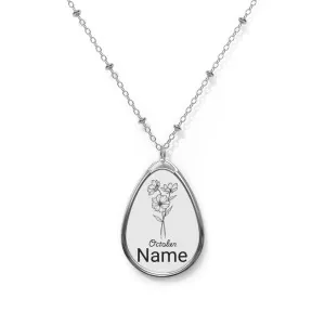 Personalized October Birth Flower Necklace