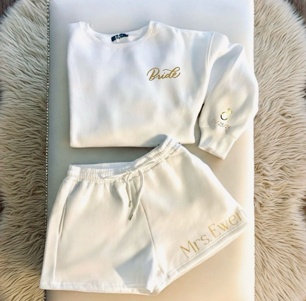 Personalized bridal party getting-ready sweat sets