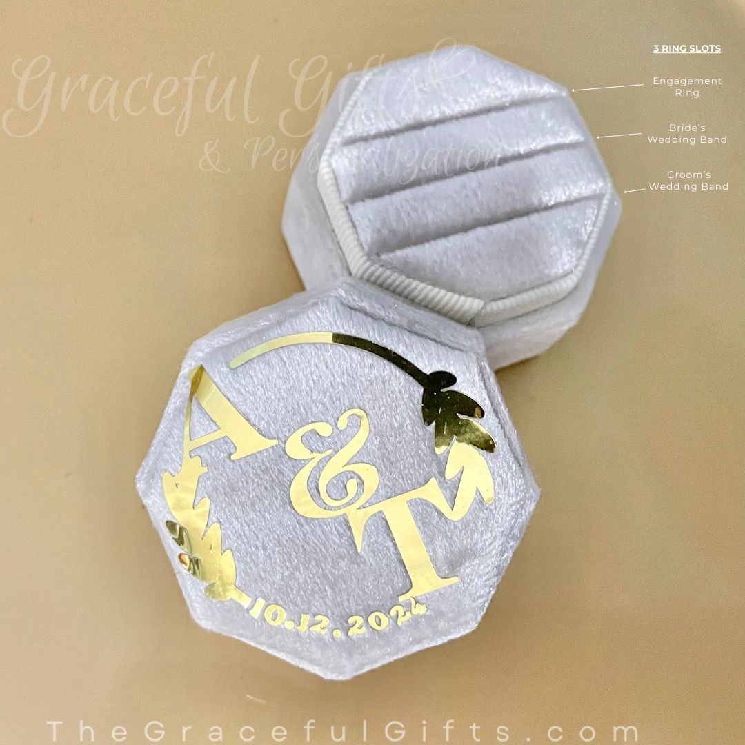 Personalized wedding ring box