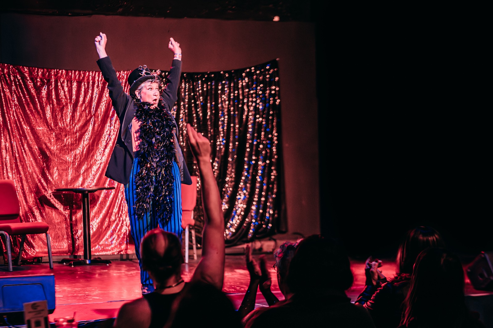 A Stage Left performer at a live event
