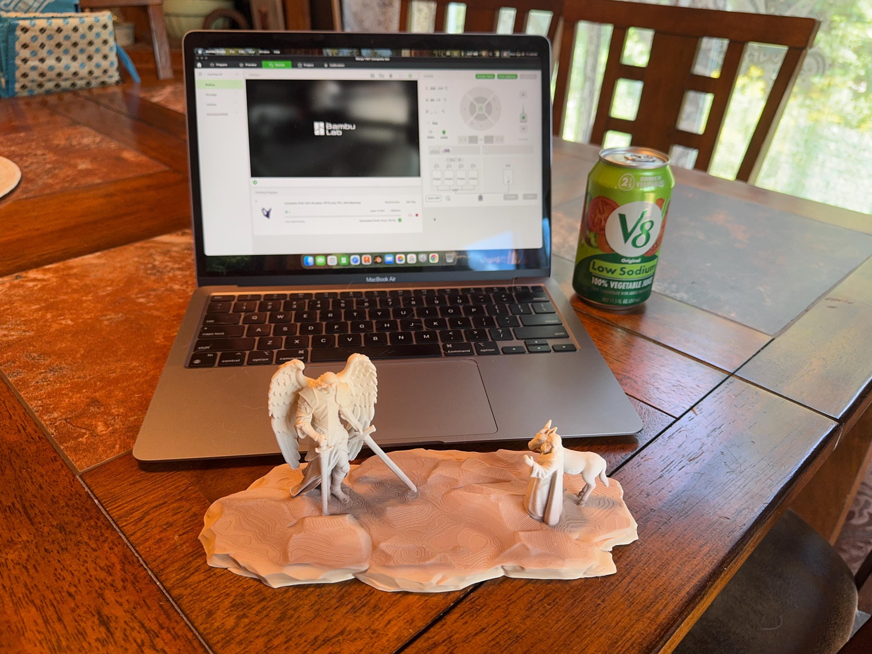 Balaam and Angel Statue – Numbers 22 Biblical Scene, 3D Printed Religious Art