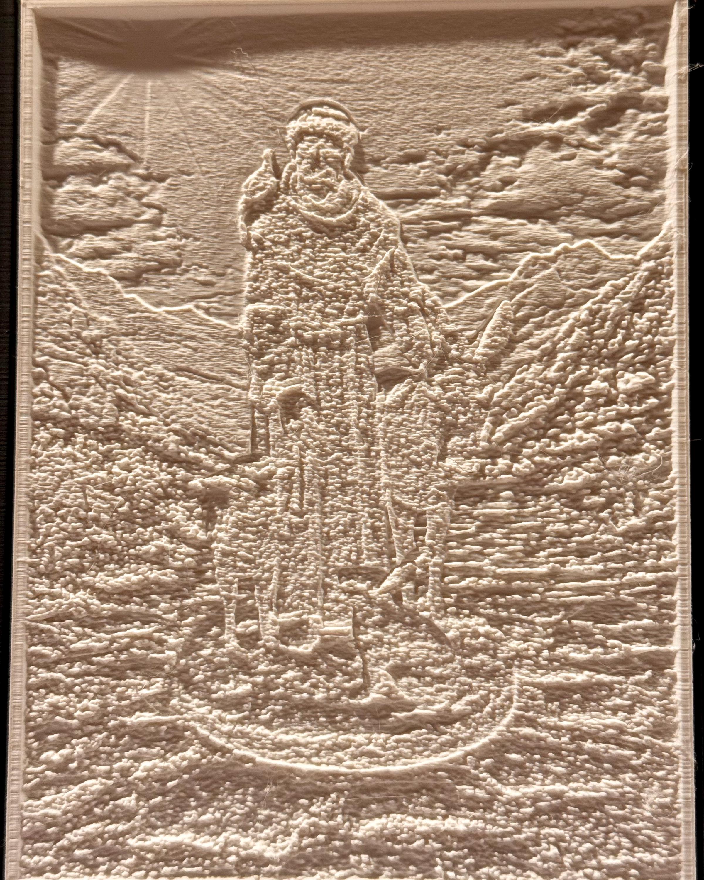 Illuminated Saint Francis Lithophane