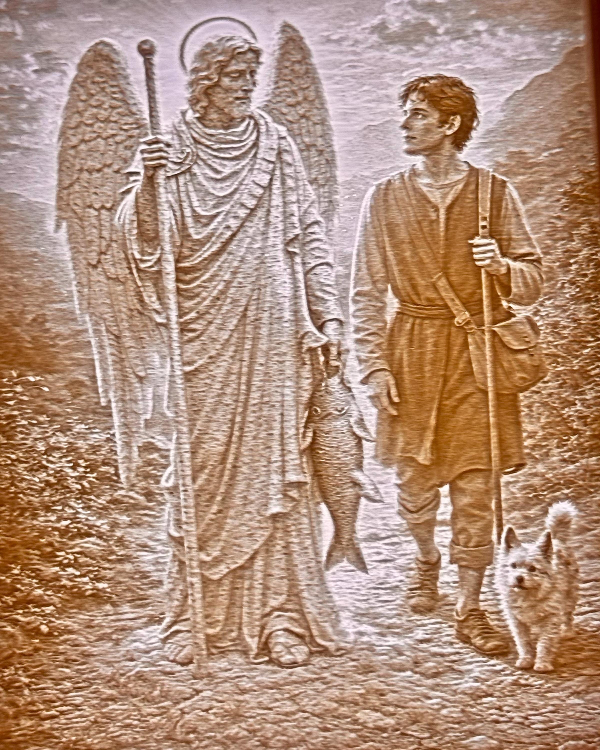 Illuminated Saint Raphael Lithophane