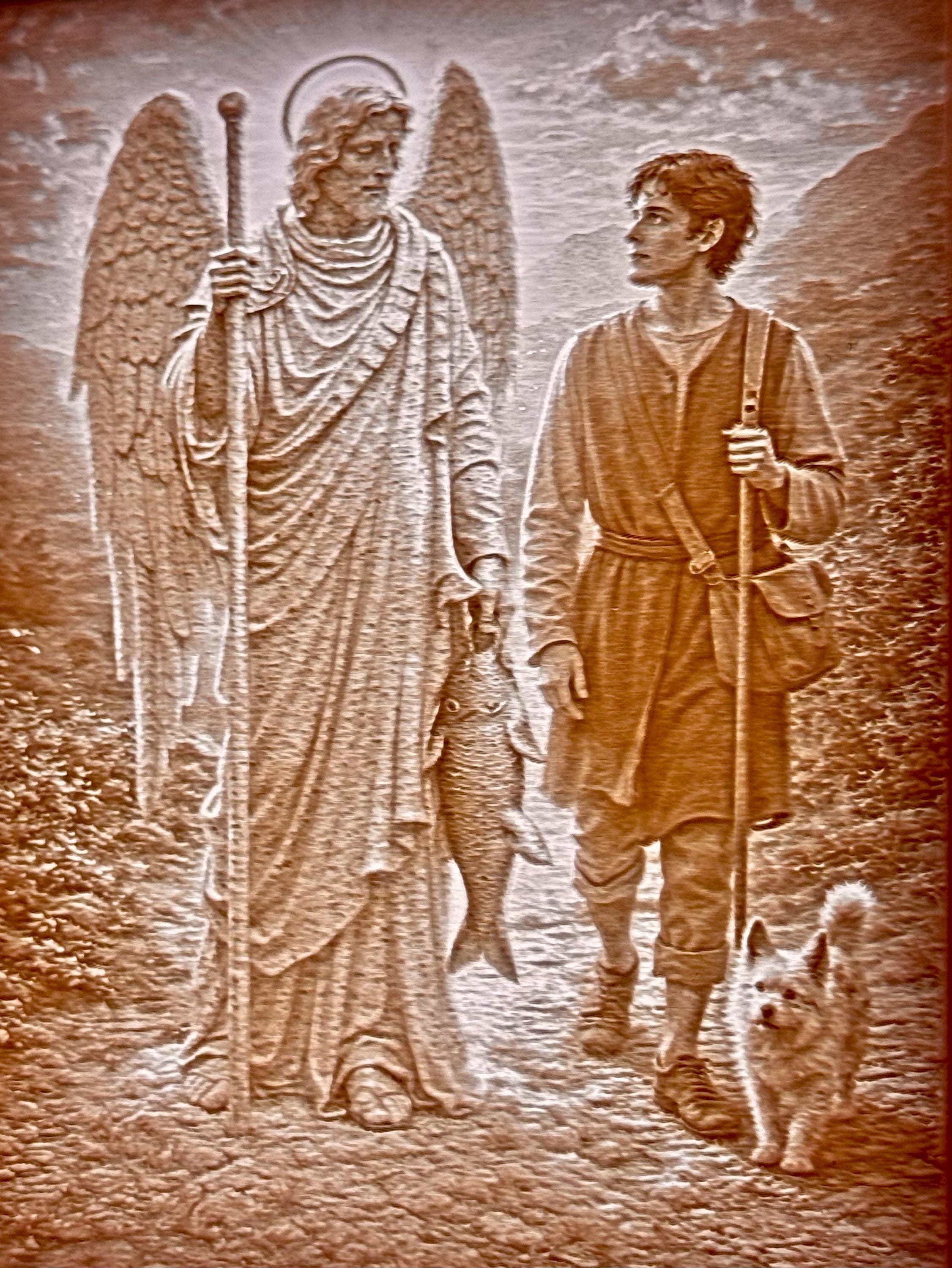 Illuminated Saint Raphael Lithophane