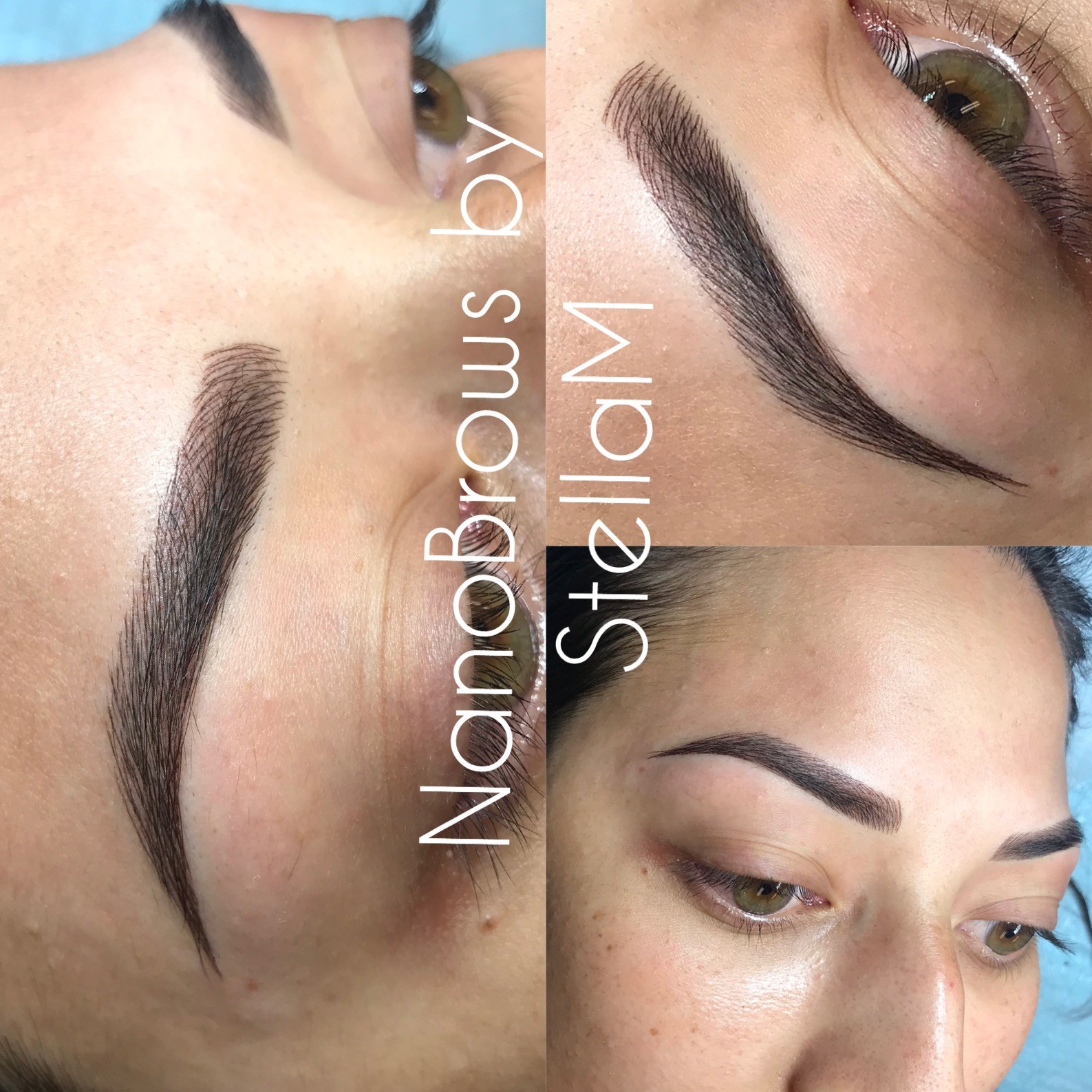 Hybrid brow hair-stroke result