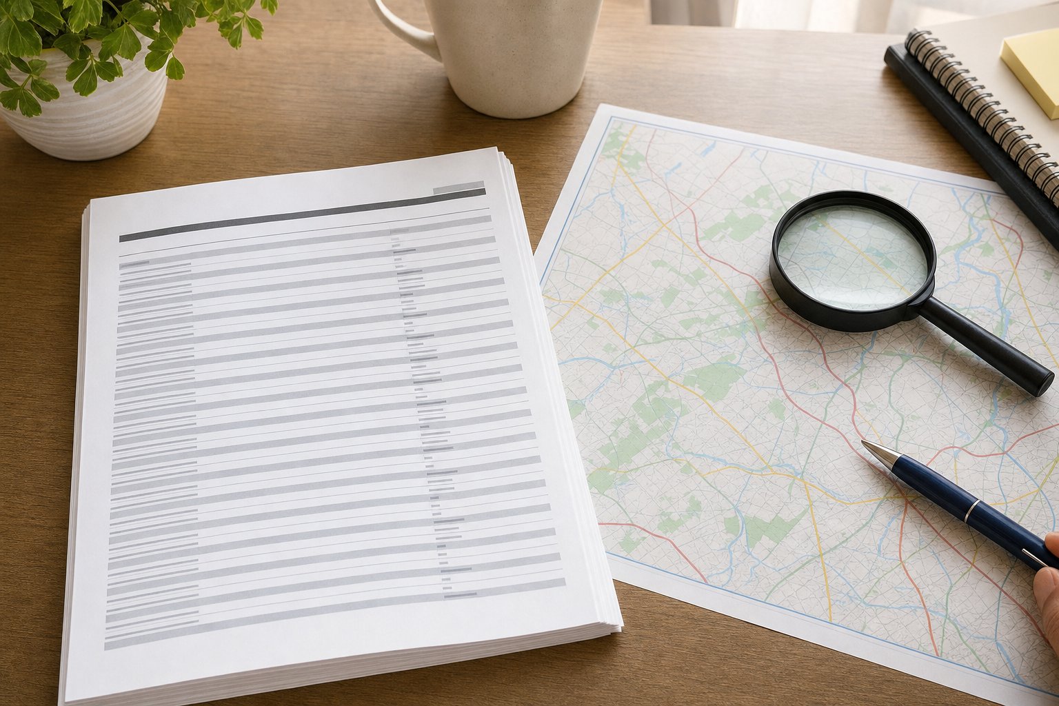 Provider directory and map reviewed with a magnifying glass
