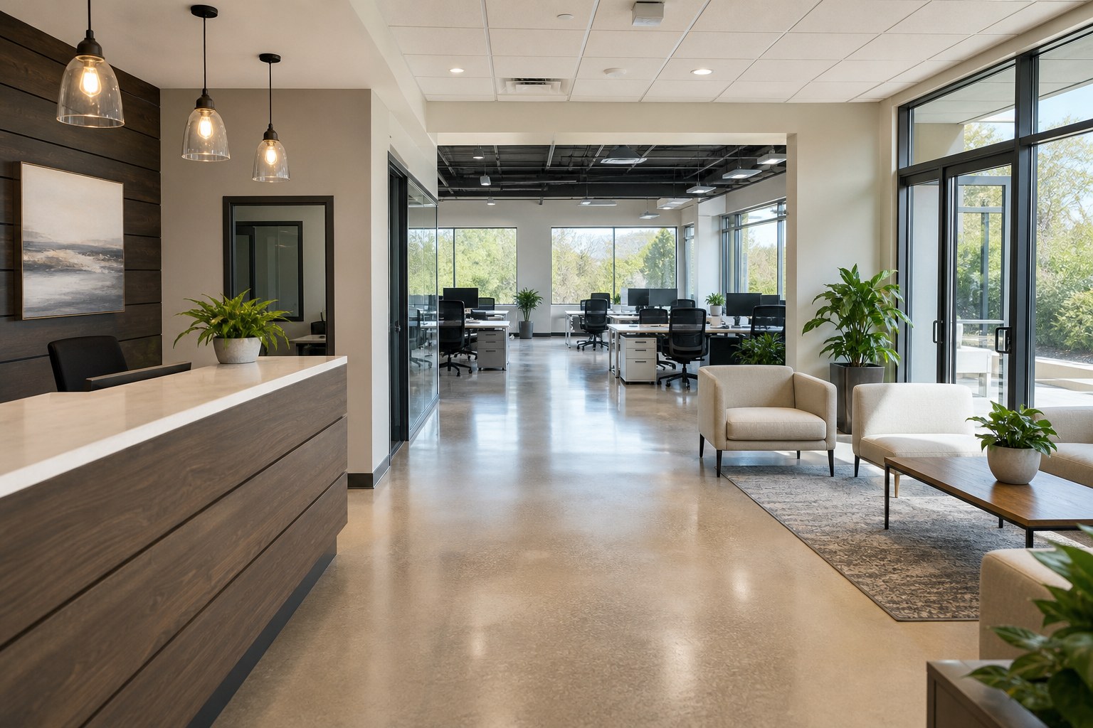 Clean professional office reception