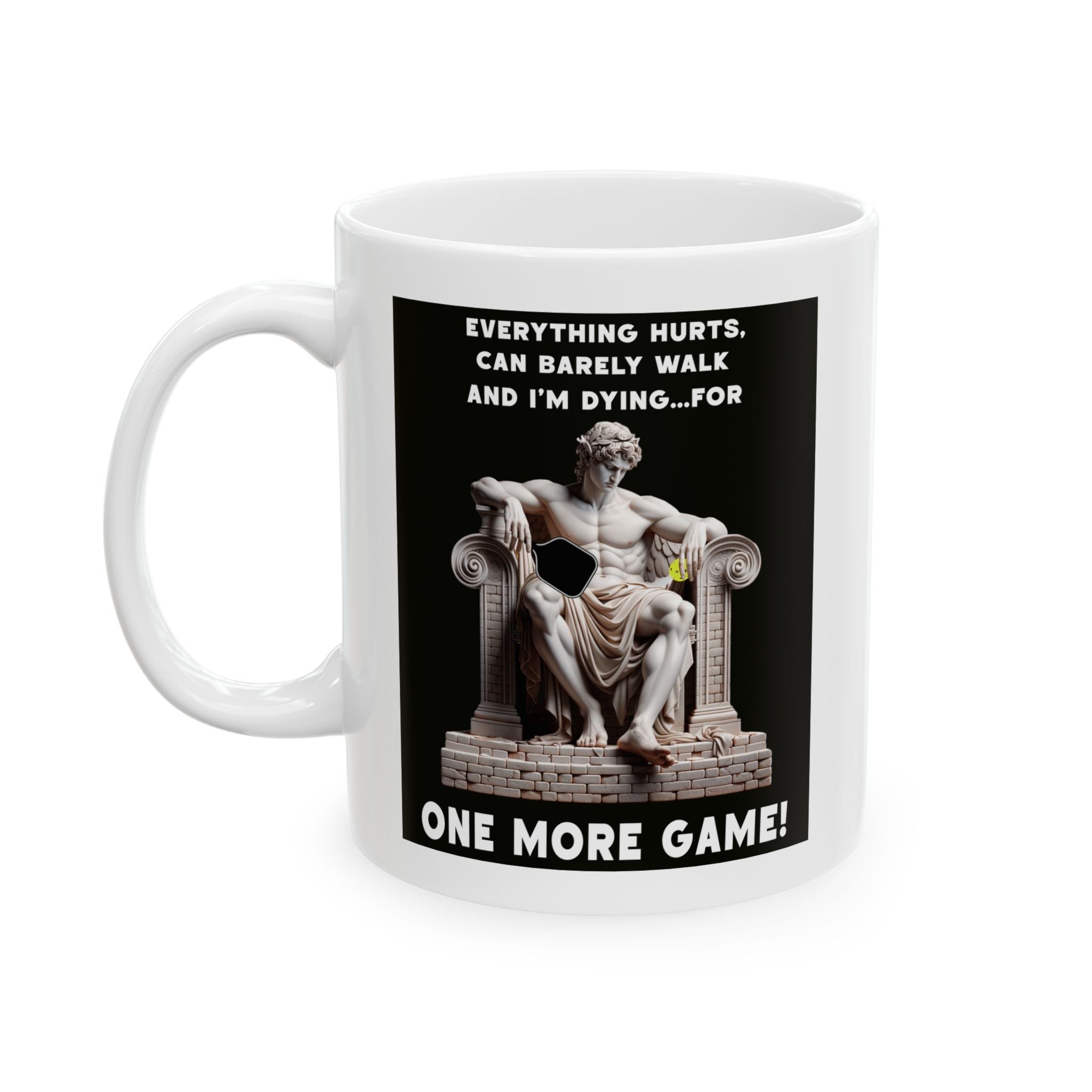 PickleTee One More Game pickleball coffee mug