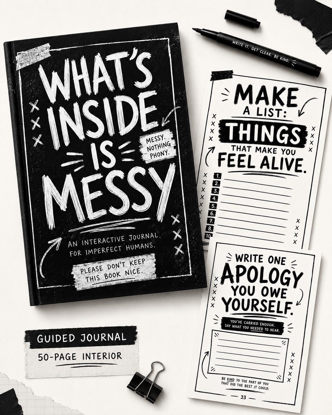 Interactive printable self-reflection journal with creativ preview 2