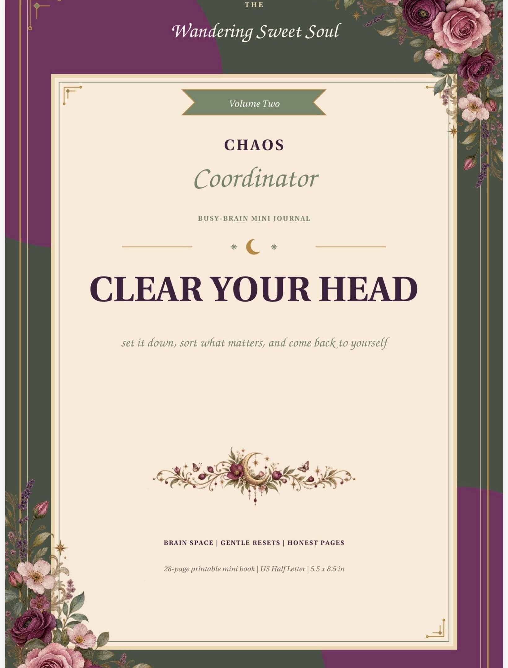Printable Mini Journal for Emotional Check-Ins, Thought Ci