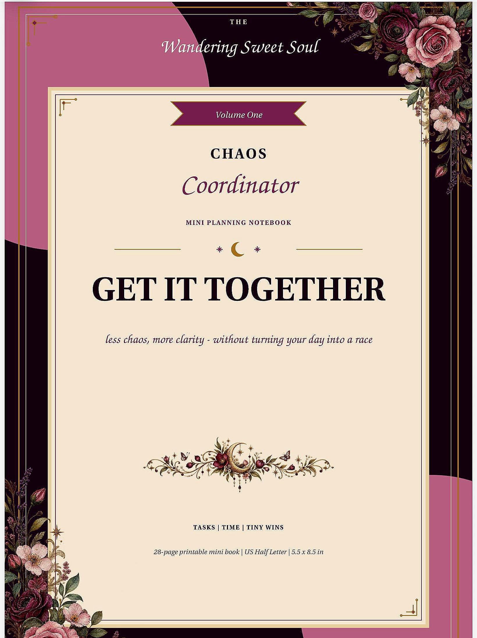 Chaos Coordinator Mini Planner , Undated Weekly Organizer