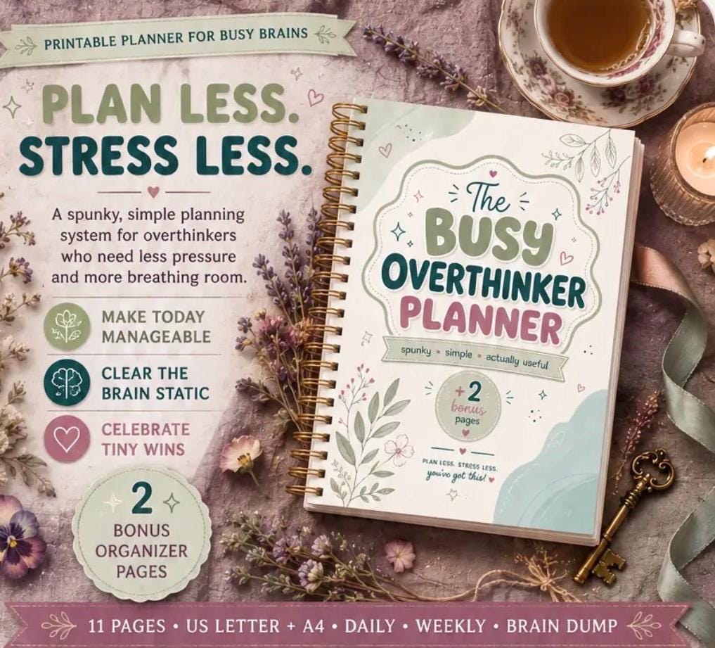 Printable Overthinker Planner , Manage Tasks, Clear Mental