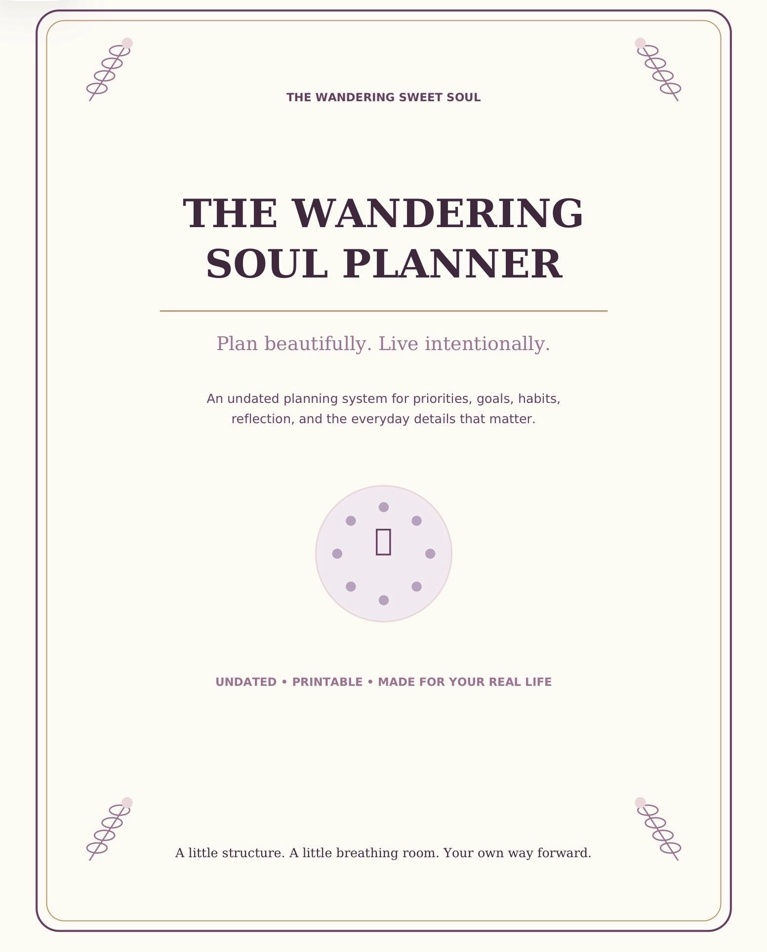 Undated Printable Productivity Planner with Habit Tracker,