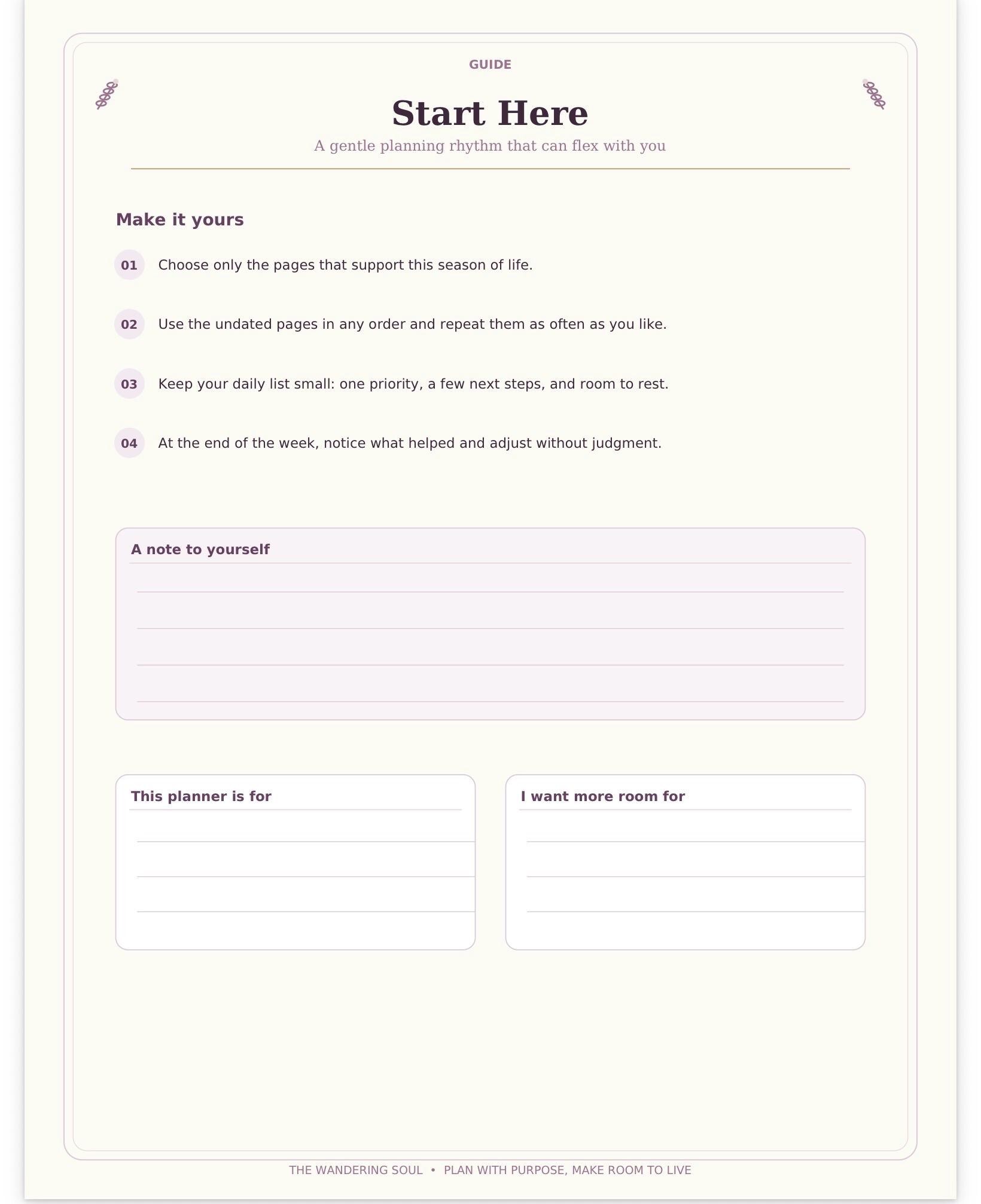 Undated Printable Productivity Planner with Habit Tracker, preview 3
