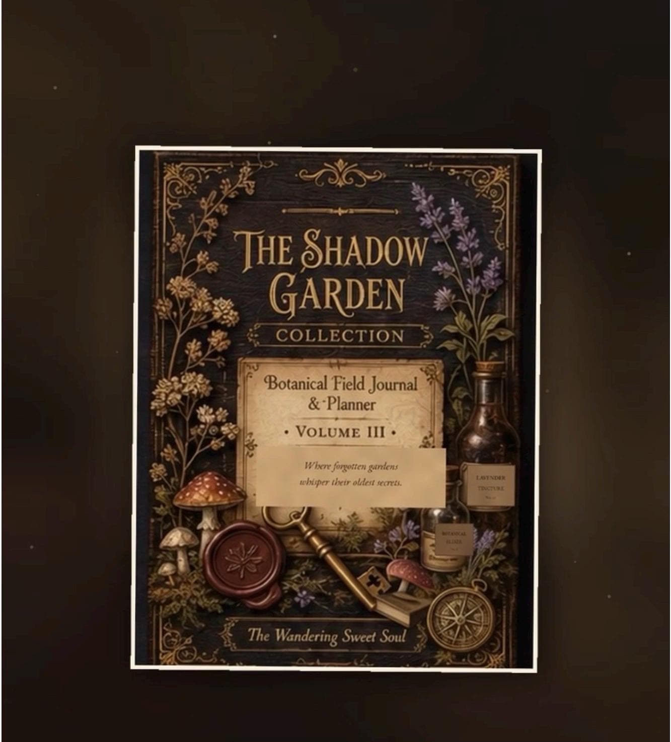 Shadow Garden Botanical Planner, Dark Cottagecore Journal,