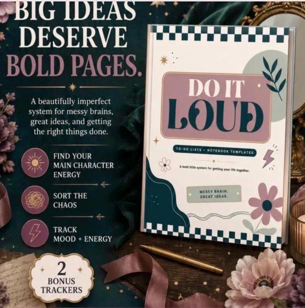 Bold 22-Page Productivity Planner, Habit Tracker, Weekly O